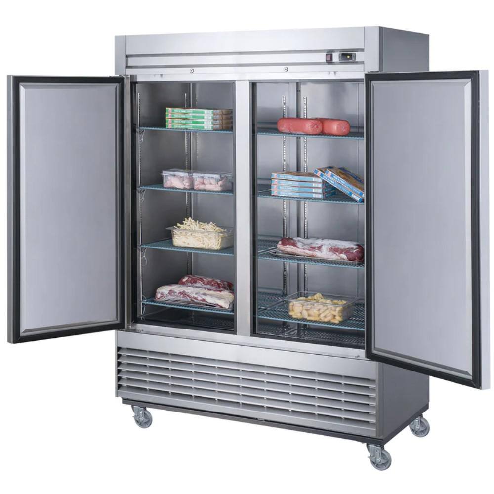 Cooler Depot 55in 47cu.ft. Commercial Auto-Defrost Upright 2 Door Refrigerator in Stainless Steel DXXD55R