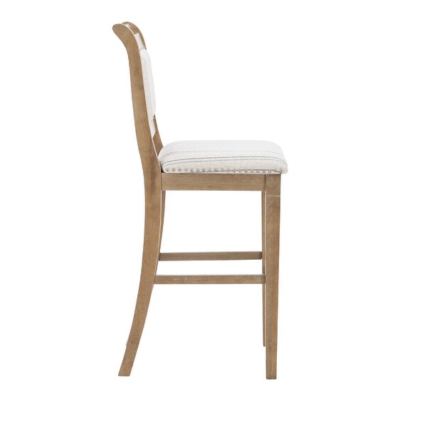 Emmy Full Back Wood Bar Stool， 30