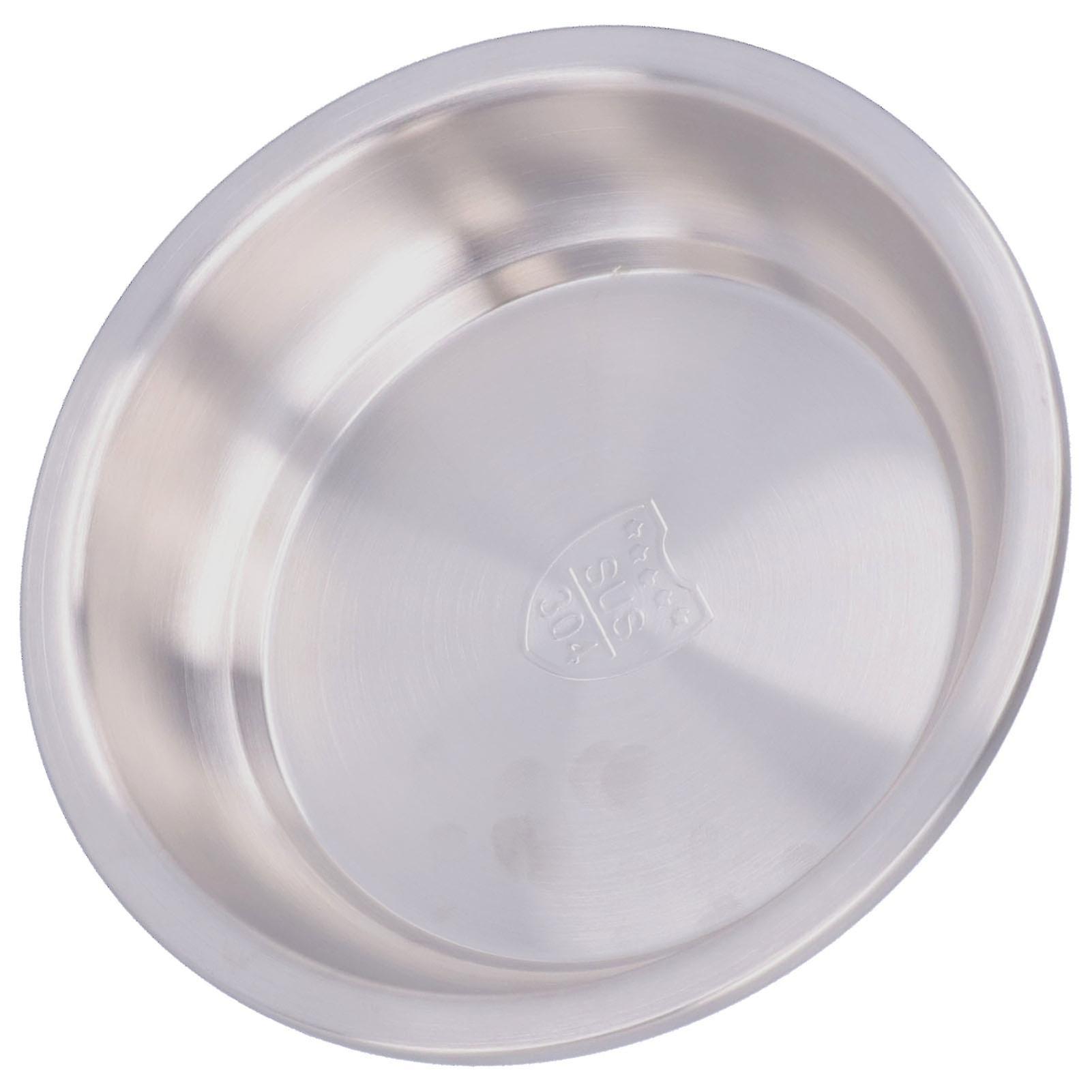 Stainless Steel Plate 304 Food Grade Material Stainless Steel Rounded Deepen Dish for Eating22cm/8.7in