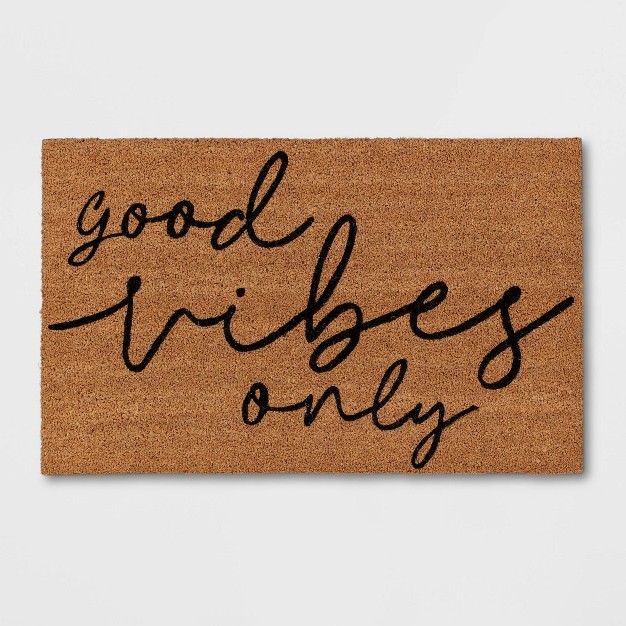 x27 good Vibes Only x27 Doormat Natural black