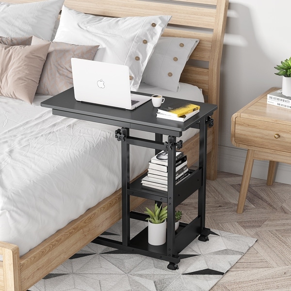 Height Adjustable C Table， Sofa Bedside Laptop Snack Side Table