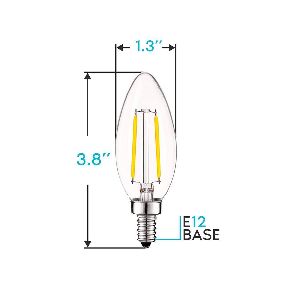 LUXRITE 40-Watt Equivalent B10 Dimmable LED Bulbs UL Listed 4000K Cool White (24-Pack) LR21576-24PK