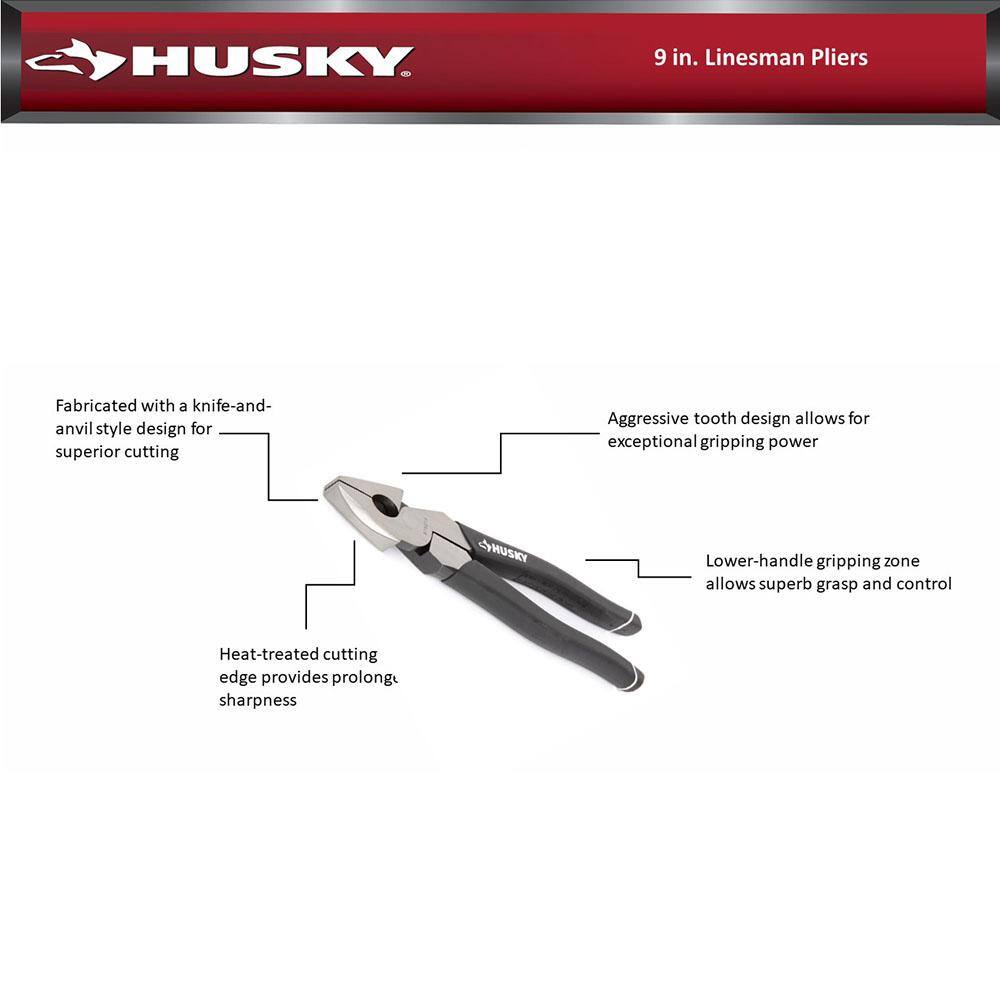 Husky 9 in. Linesman Pliers 48057