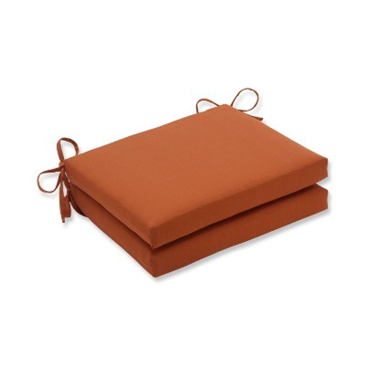 16x18.5x3 Fresco 2pc Outdoor Square Seat Cushions Burnt Orange - Pillow Perfect