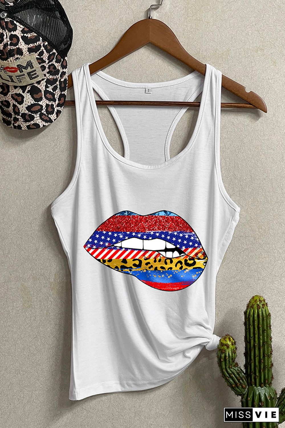 Patriotic Lips Graphic Tee Wholesale