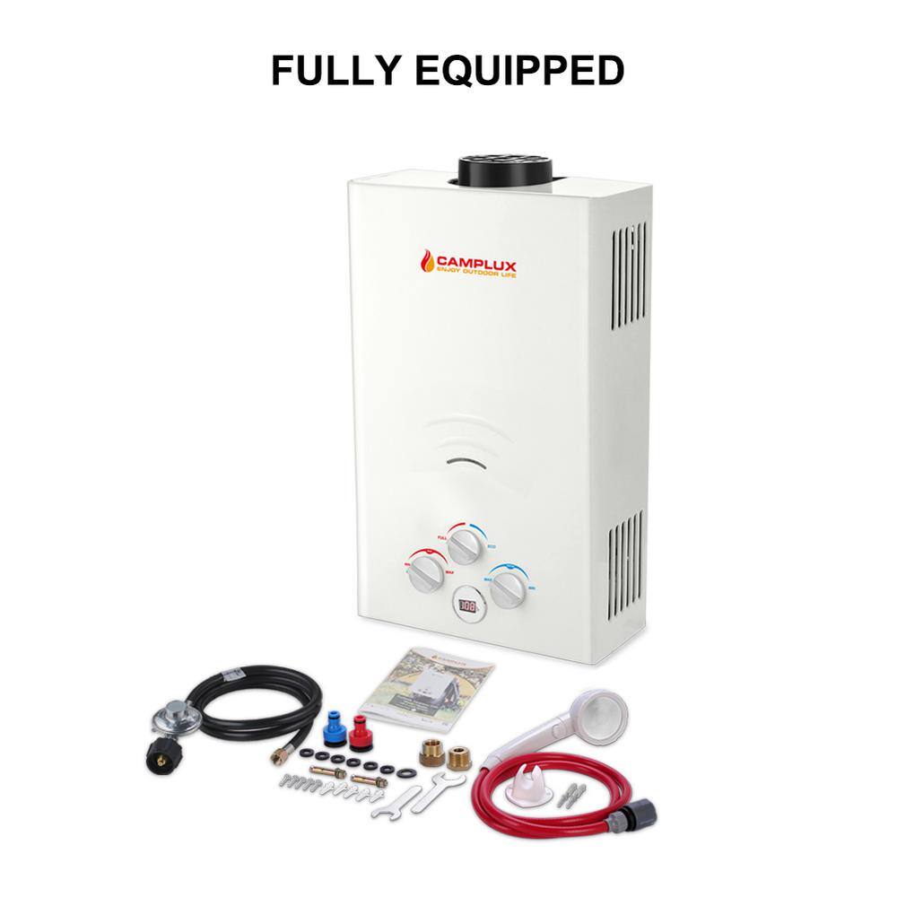 CAMPLUX ENJOY OUTDOOR LIFE Camplux 10L 2.64 GPM Outdoor Portable Propane Gas Tankless Water Heater BW264-N1