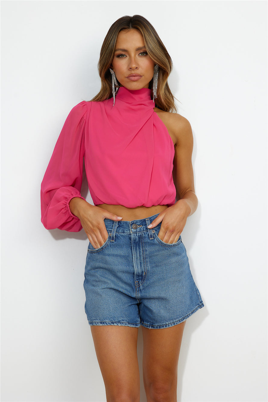 Deborah Crop Top Hot Pink