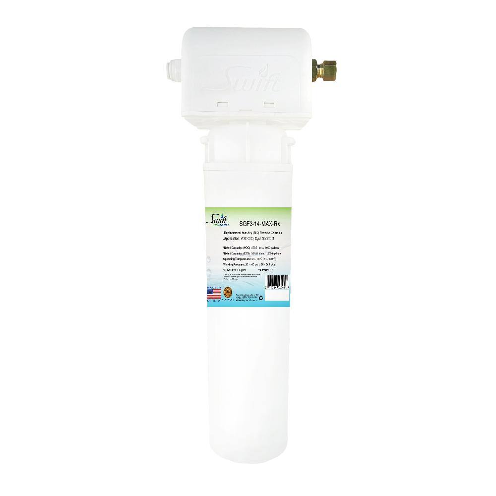 Swift Green Filters Single Candle Under the Sink Water Filtration System SGF3- 14-MAX-Rx-1P