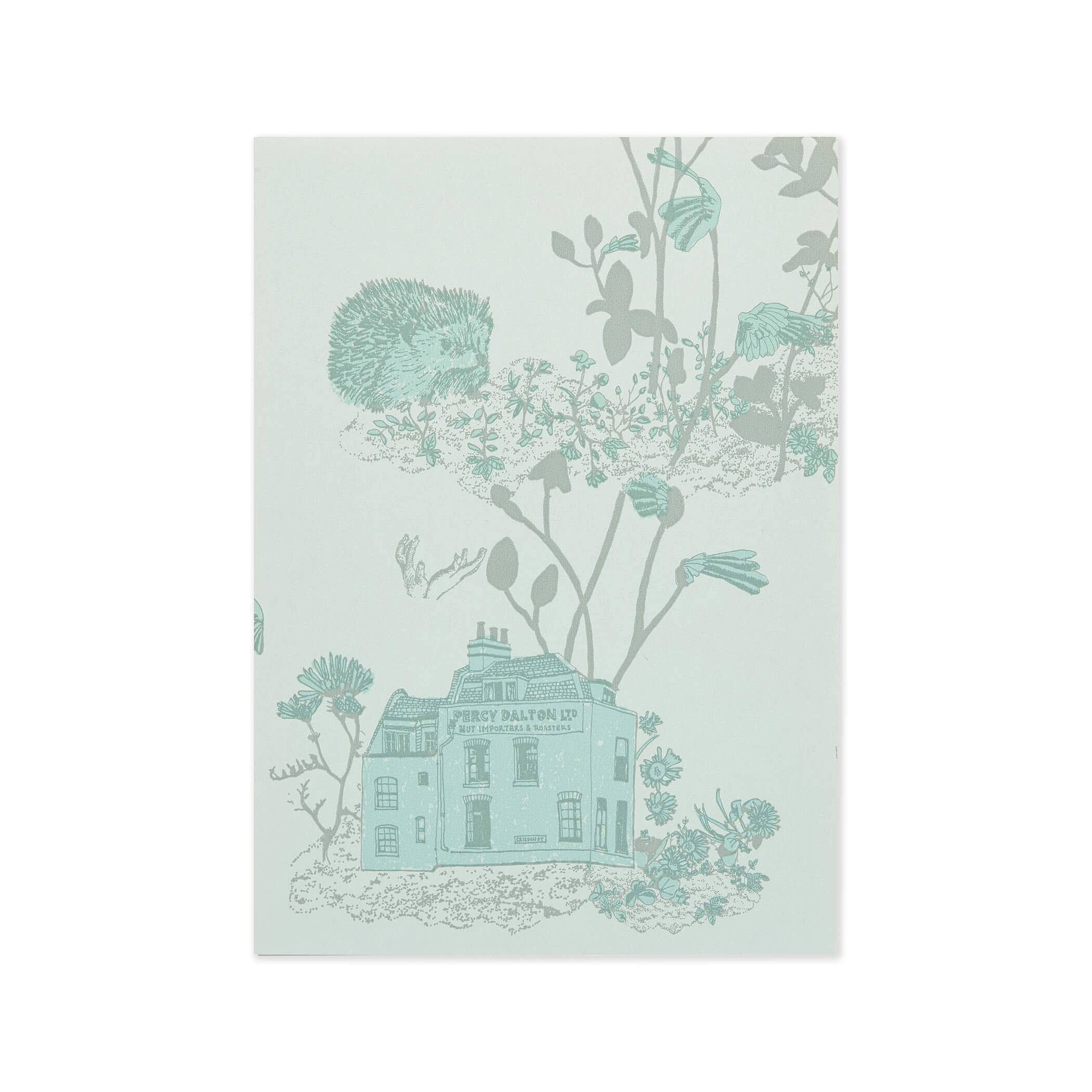 Sample Classic Woodlands Wallpaper in Blue and Green