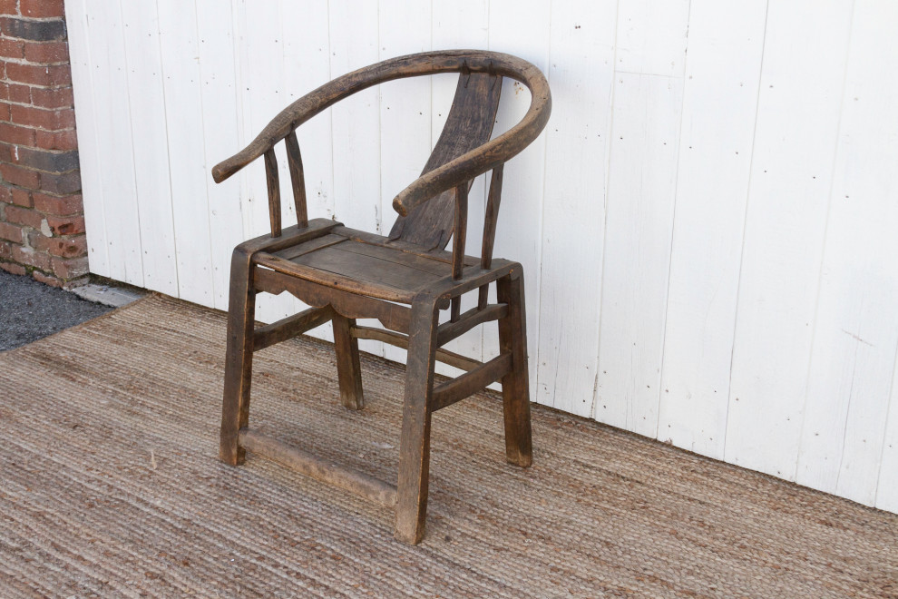 Primitive 18th Century Horseshoe Chair   Asian   Armchairs And Accent Chairs   by De cor  Houzz