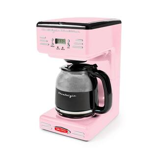 Nostalgia 12 Cup Pink Drip Coffee Maker with Reusable Filter RCOF12PK