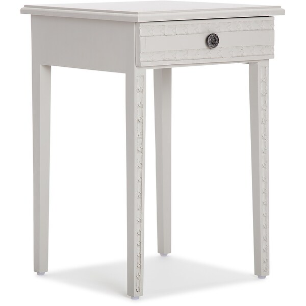 Adore Decor Jules End Table Nightstand with Drawer， Light Gray