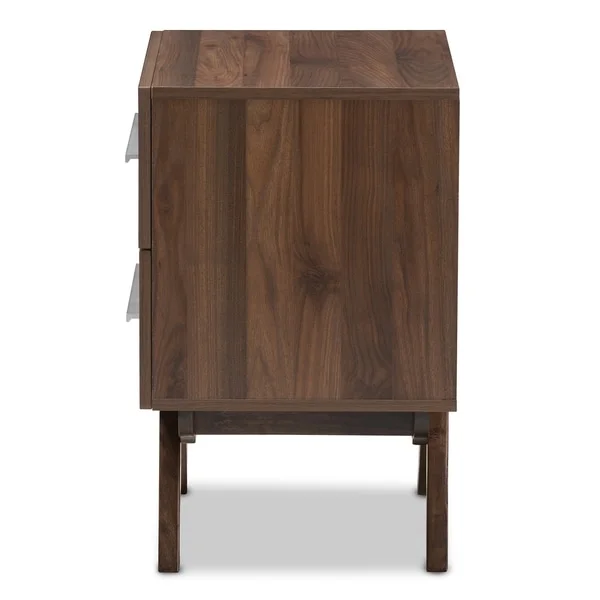 Mid-Century 2-Drawer Nightstand Baxton Studio