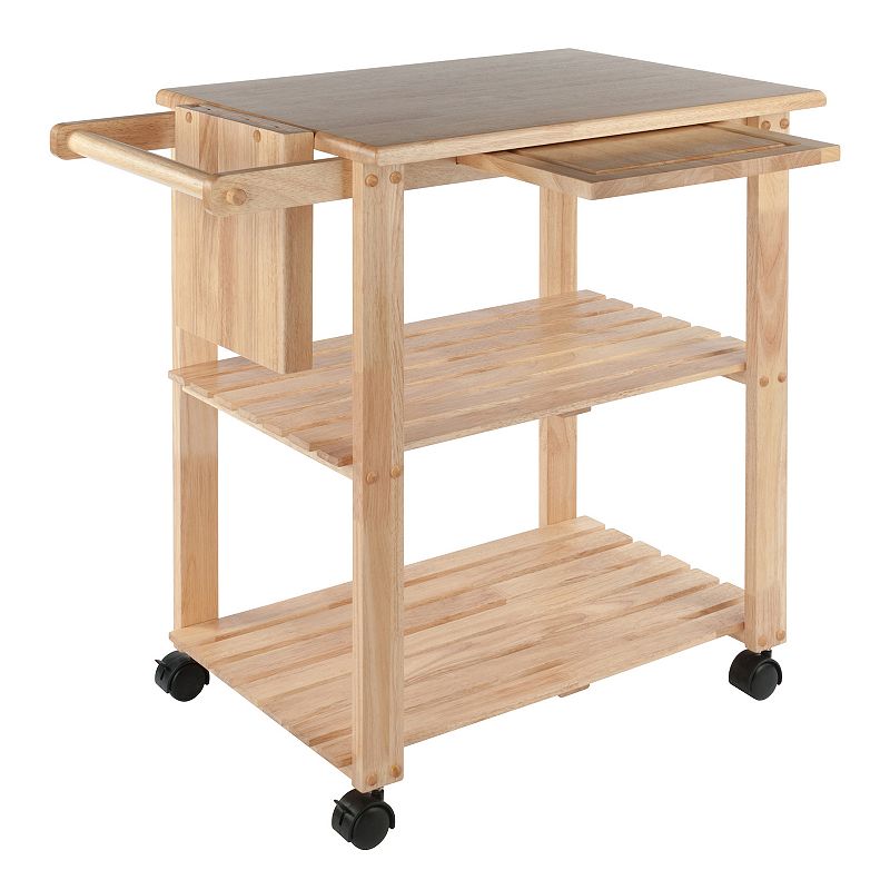 Winsome Knife Block and Cutting Board Kitchen Cart