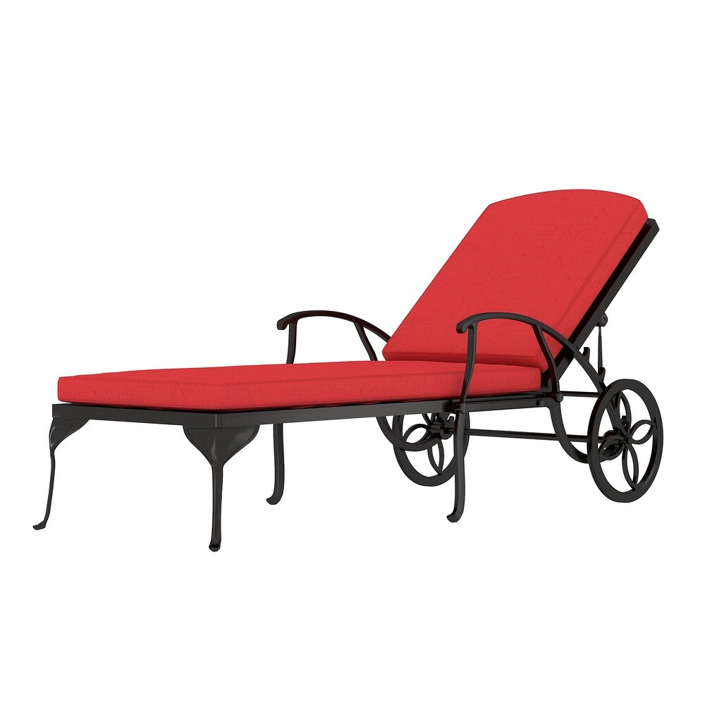 Clihome Antique Bronze Aluminum Reclining Outdoor Chaise Lounge