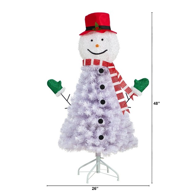 Nearly Natural 4-ft Snowman Artificial Christmas Tree With 234 Bendable Branches