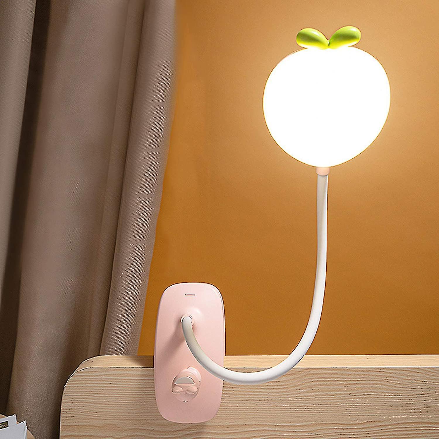 Led Clamp Lamp Flexible 360 Reading Light Clip-on Lamp 3 Lighting Modes And 5 Dimmable， Usb Rechargeable Wireless Reading In Bed， Pink