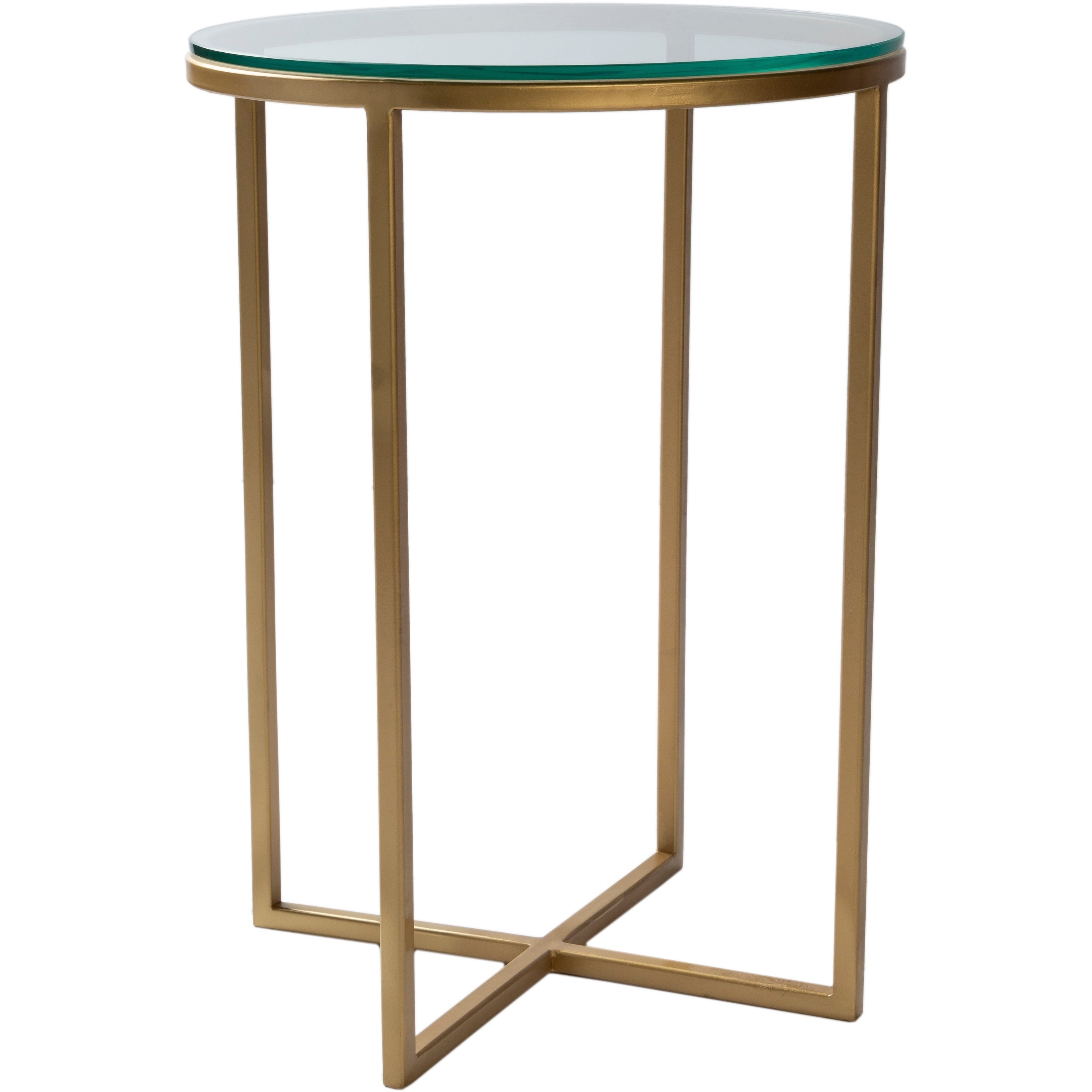 Malou Glass and Painted Metal Modern Hand Crafted End Table - 16