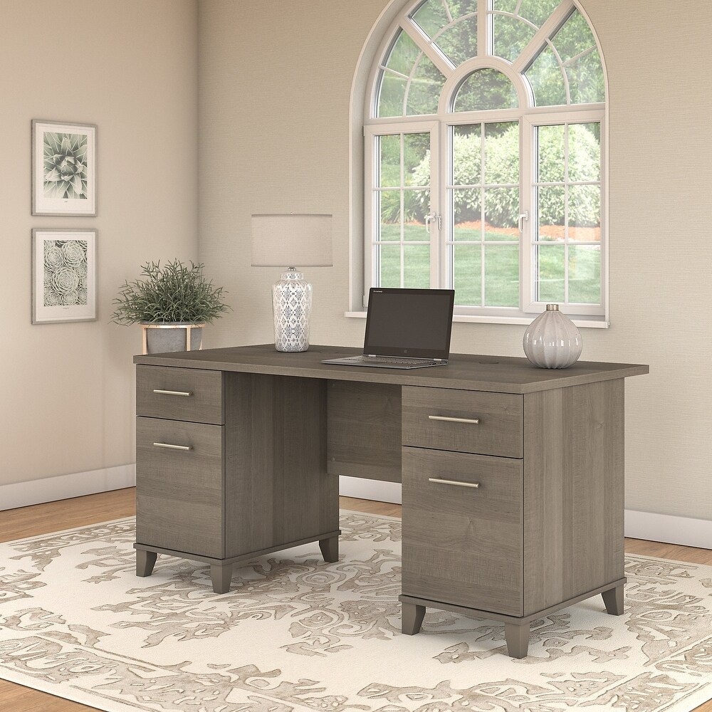 Bush Furniture Somerset 60W Office Desk in Ash Gray