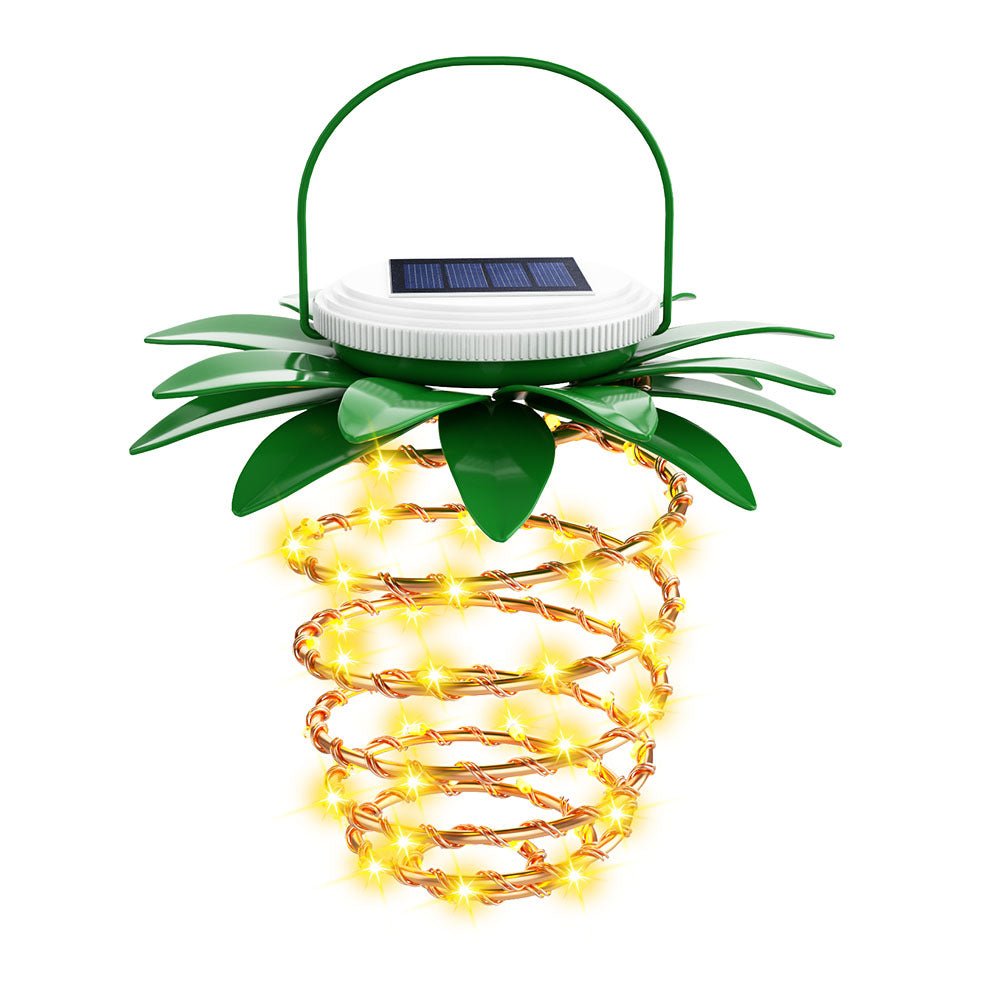 2Pcs Outdoor Solar Lantern Hanging Light Garden LED Lamp Yard Patio Pillar for Garden Pineapple Light