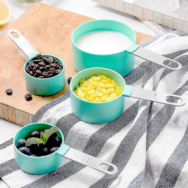 4-color Stainless Steel Measuring Cup 8-piece Plastic Measuring Spoon Measuring Spoon Baking Set Kitchen Gadget Set Measuring Spoon