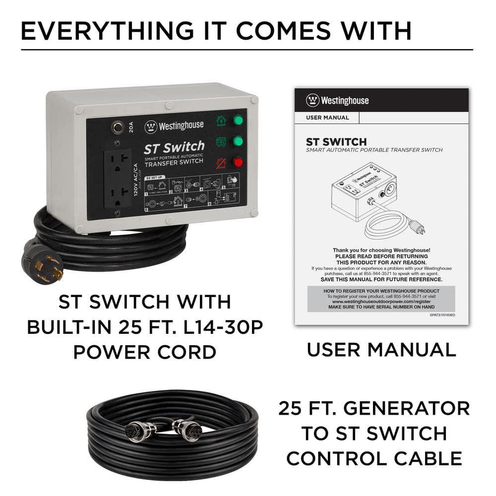 Westinghouse 120Volt 20Amp Portable Automatic Transfer Switch with Smart Technology