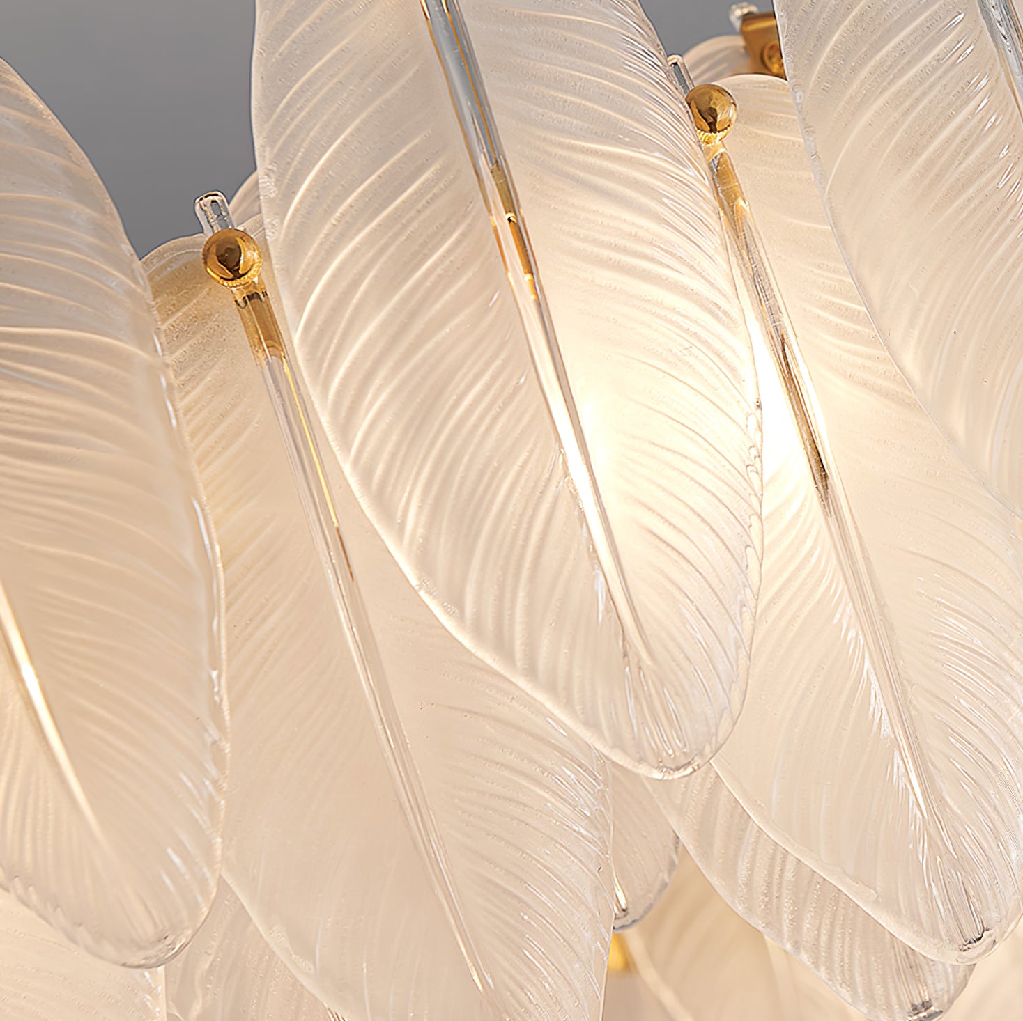 Glass Feather Chandelier