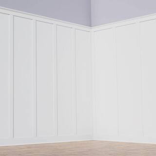 Ekena Millwork 58 in. X 96 in. X 104 in. Expanded Cellular PVC Deluxe Shaker Wainscoting Moulding Kit (for heights up to 104H) WPKP104X04DS