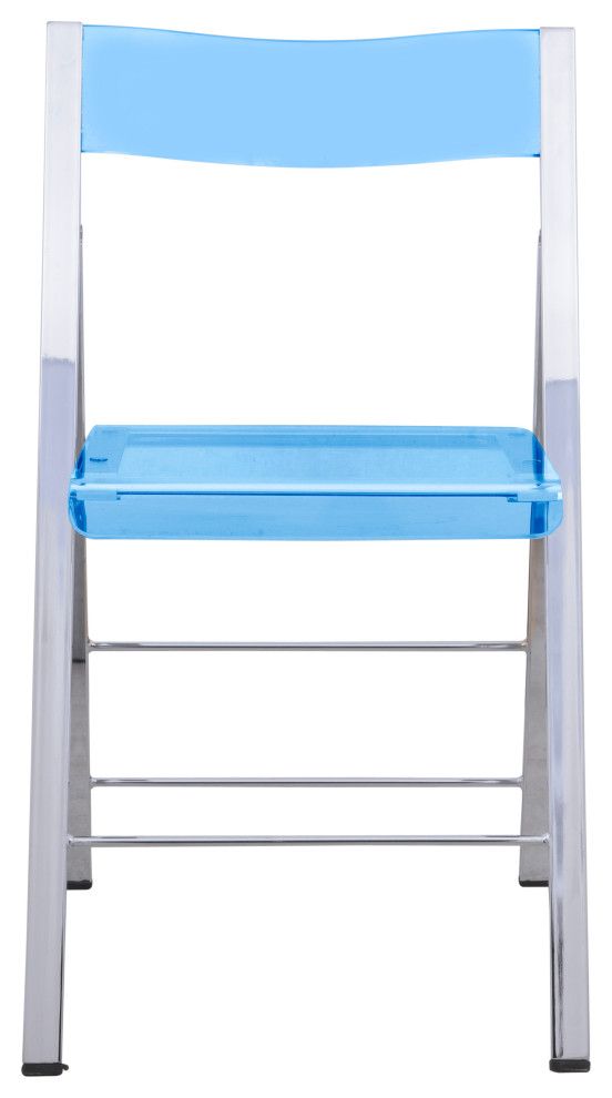 LeisureMod Menno Modern Acrylic Folding Chair Blue   Contemporary   Folding Chairs And Stools   by Uber Bazaar  Houzz