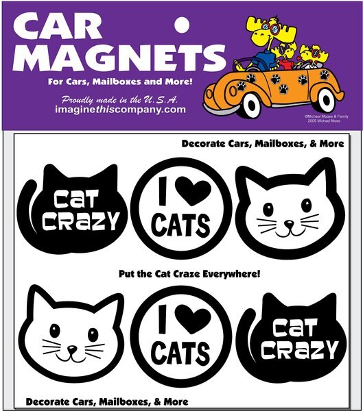 Imagine This Company Mini-Cats Car Magnet， 6 count