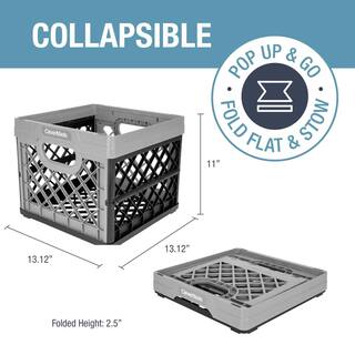 Clever Crates 25 l Collapsible Milk Crate in Grey and Black 8534175-AAU