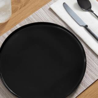 Home Decorators Collection Trenblay Coupe Melamine Dinner Plates in Charcoal Black (Set of 6) TPL1105MDBLK