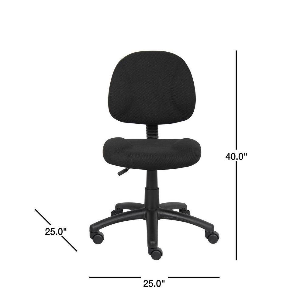 BOSS Office Products HomePRO 25 in. Wide Black Armless Task Chair B315-BK