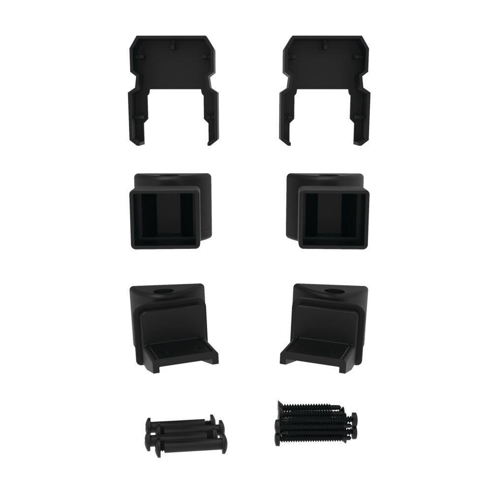 Barrette Outdoor Living VersaRail Classic Matte Black Aluminum Angle Bracket Kit (4-Piece) 73043071