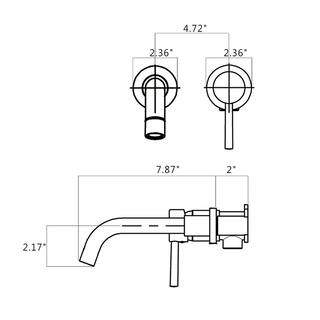 cadeninc Single Handle Bathroom Wall Mounted Faucet in Brushed Gold MS-LQB1-04BG