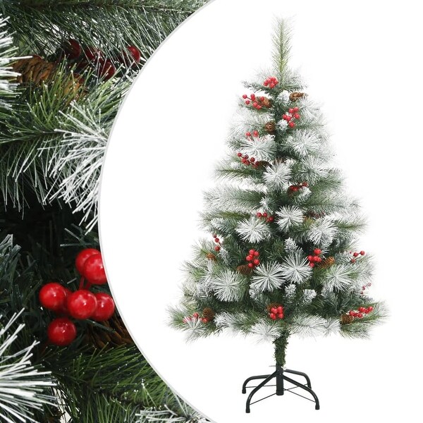 vidaXL Christmas Tree Artificial Hinged Christmas Tree with Cones and Berries