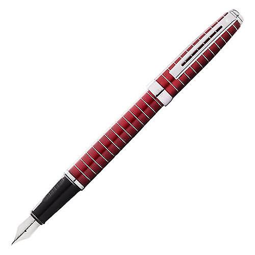 Cross Prelude Fountain Pen with Engraved Lines (Red)