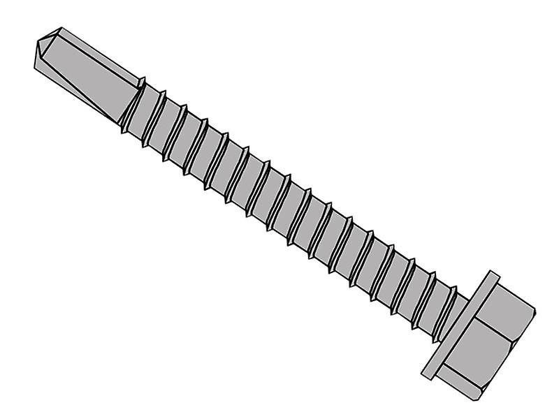 Forgefix TechFast Roofing Sheet to Steel Hex Screw No.3 Tip 5.5x100mm x100