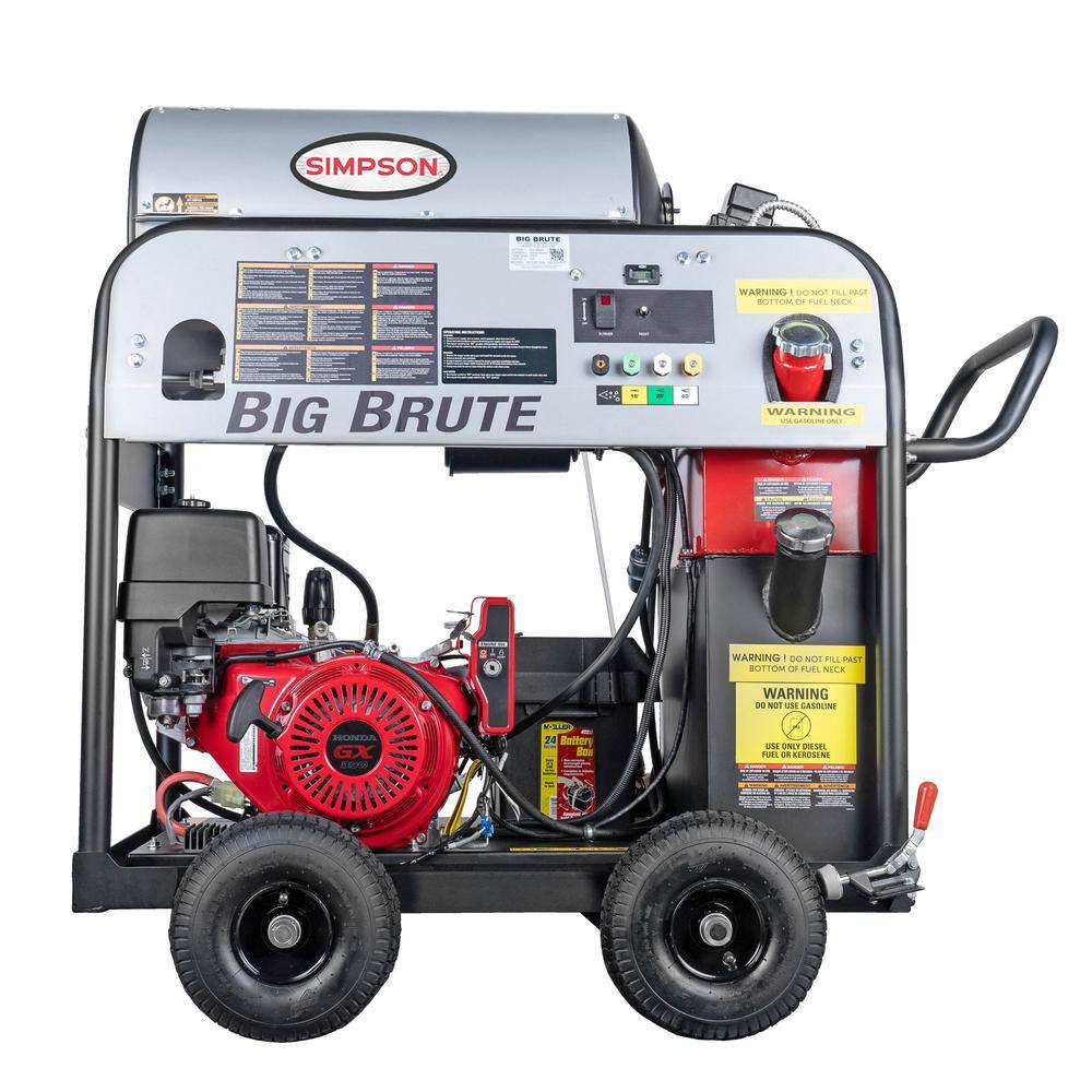 SIMPSON Big Brute 4000 PSI 4.0 GPM Gas Hot Water Pressure Washer with HONDA GX390 Engine 65106