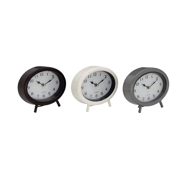 Set Of 3 Metal Clocks Black Olivia amp May