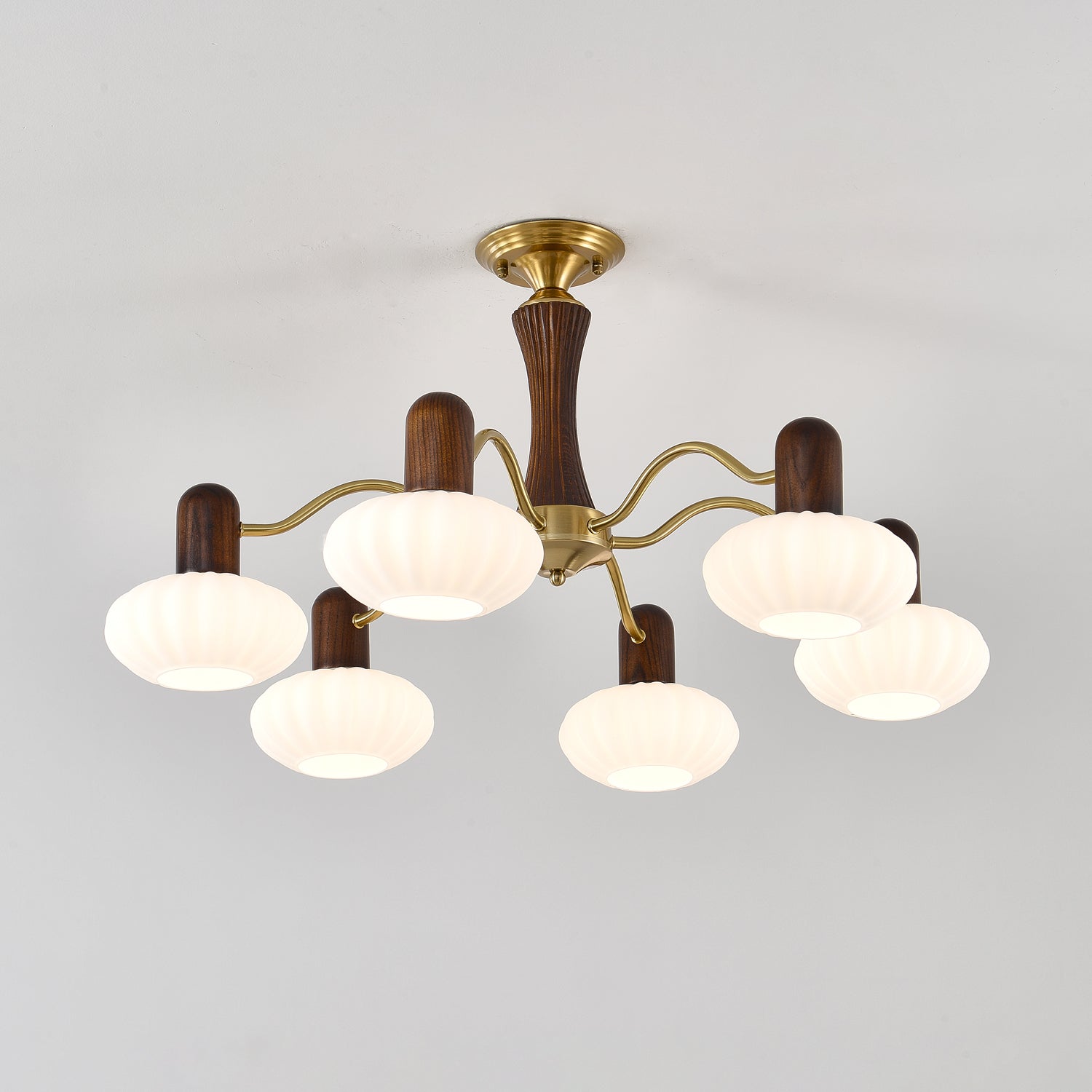 Walnut Color Embrace Chandelier