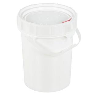 Vestil 5 Gal. White Plastic Screw Top Pail with Lid PAIL-SCR-5-W