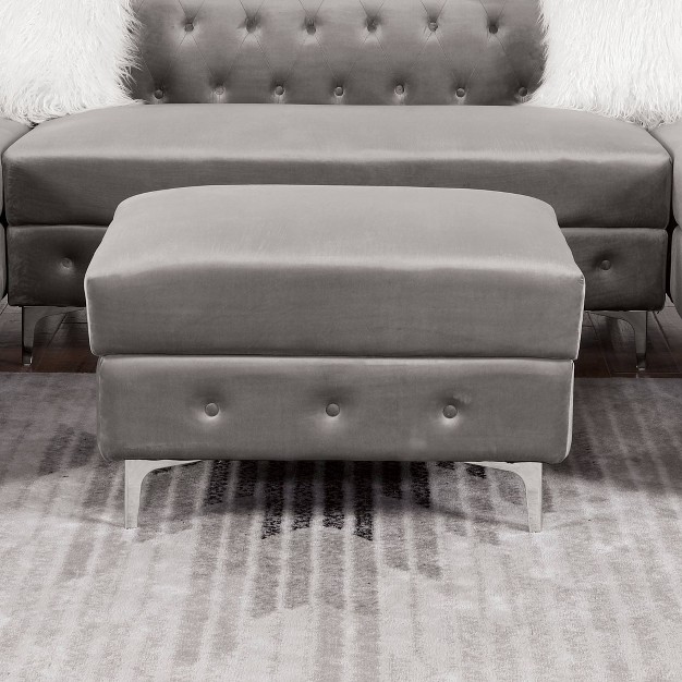 Elmhurst Glam Deep Button Tufted Ottoman Homes Inside Out