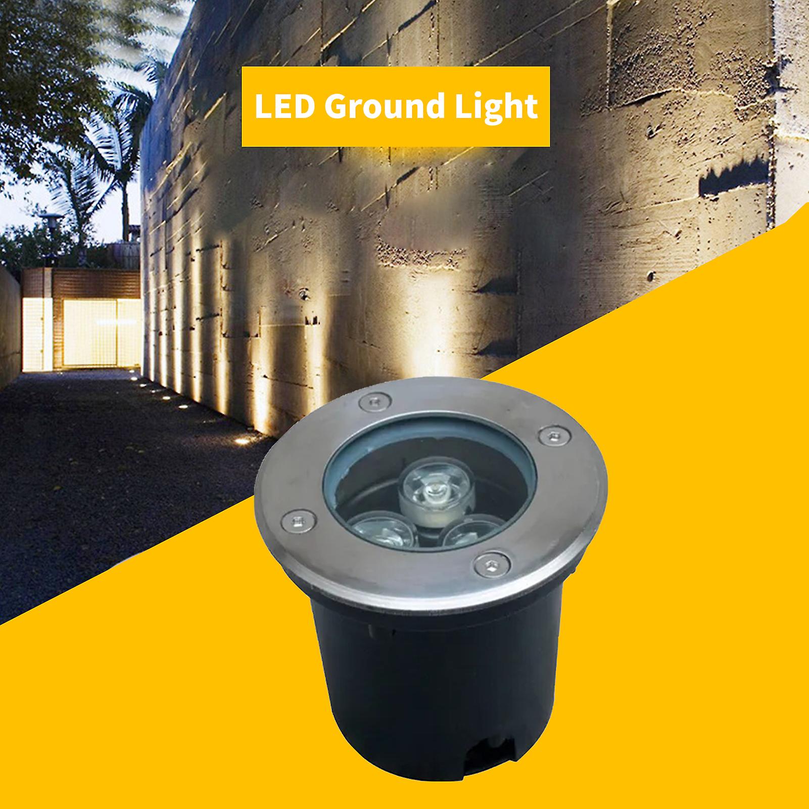 10pcs Led Underground Light Garden Lawn Lamp Ip67 Waterproof Ground Light For Outdoor Courtyard - Durable Stainless Steel And Glass Material[warm Ligh