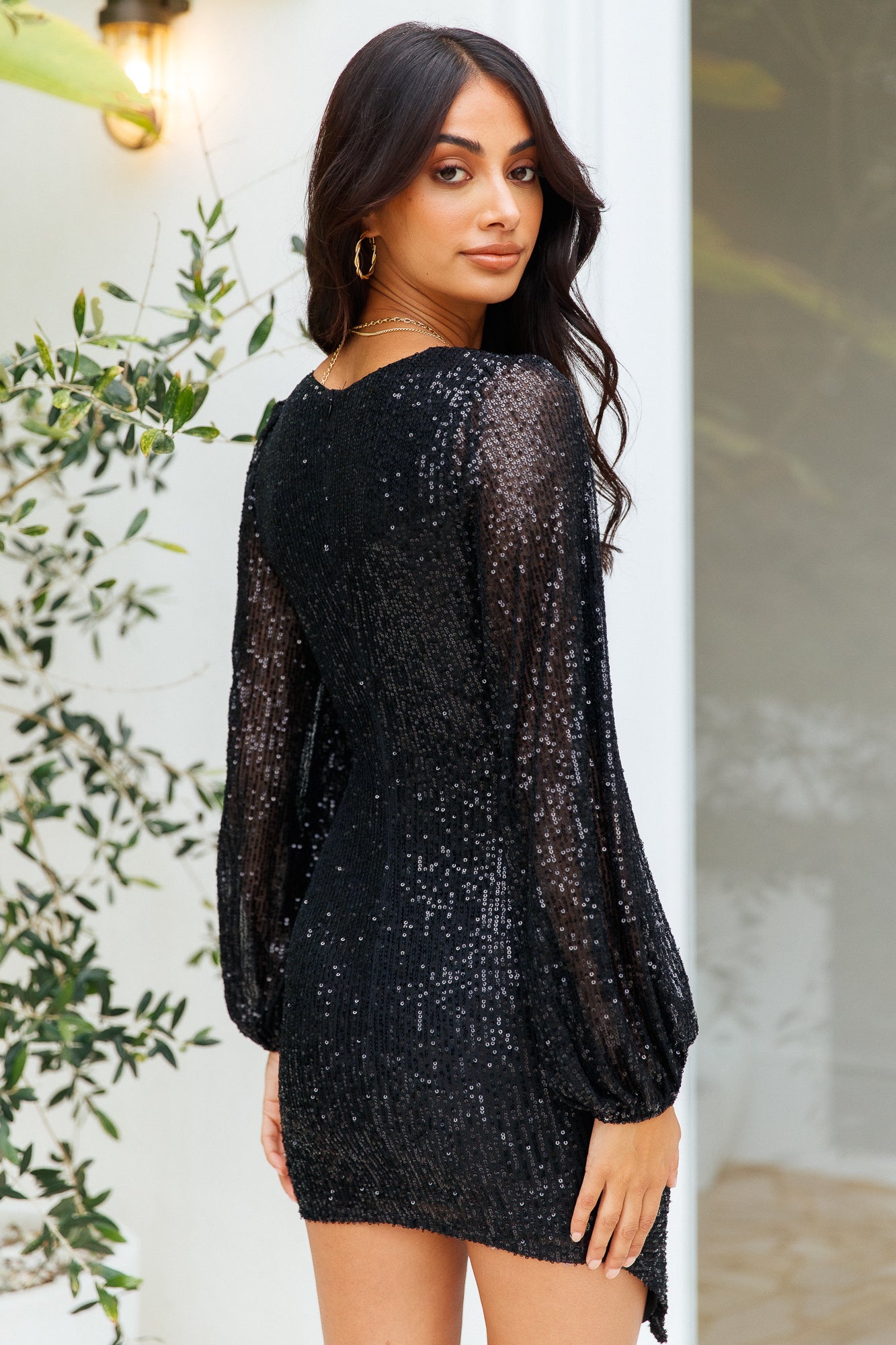 After Dark Sequin Dress Black