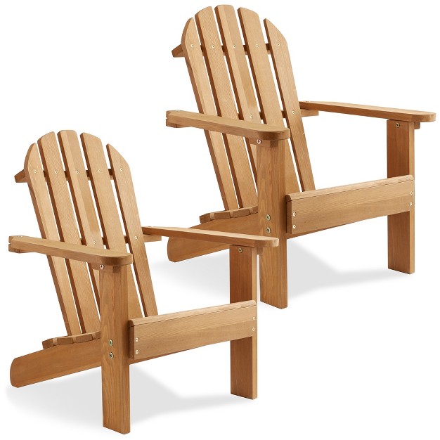 Casafield Children x27 s Adirondack Chair Cedar Wood Outdoor Kid x27 s Chairs For Patio Deck Lawn And Garden Partially Pre assembled