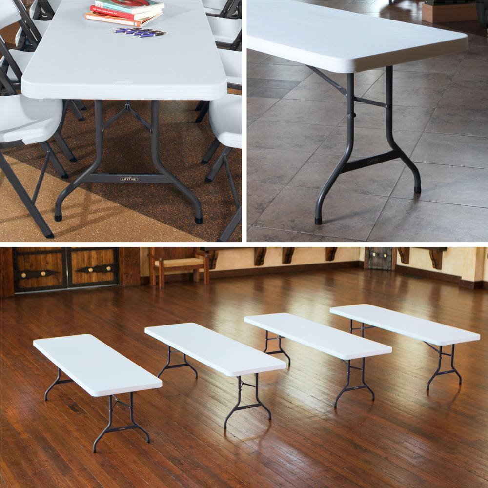 Lifetime 8 ft. White Granite Plastic Folding Table (Commercial) 22980