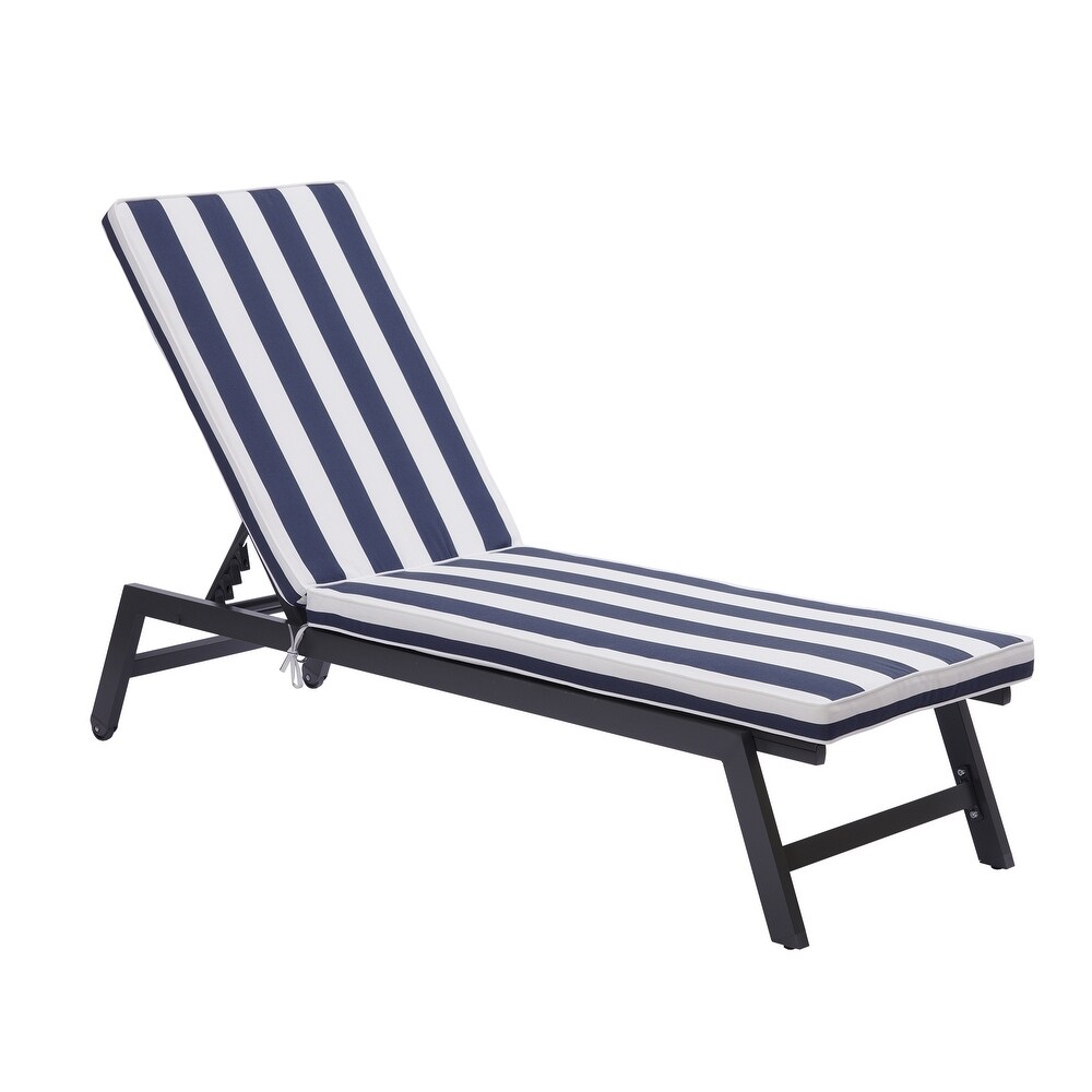 Outdoor Chaise Lounge Chair Set With Cushions  Five Position Adjustable Aluminum Recliner   N/A