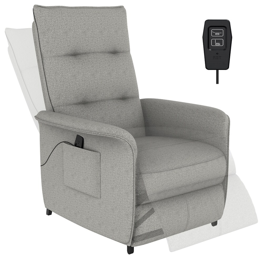 FlexiSpot Electric Power Recliner Sofa Home Living Overstuffed Single Reclining Sofa with 2 Side Pockets