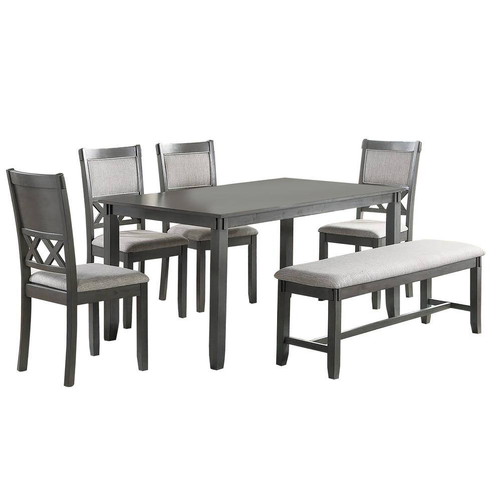 Venetian Worldwide 6-Piece 60 In. Length Gray Dining Set with Bench VP-F2610